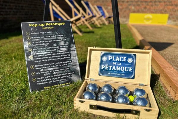 Mobiele pop-up petanquebaan huren voor events